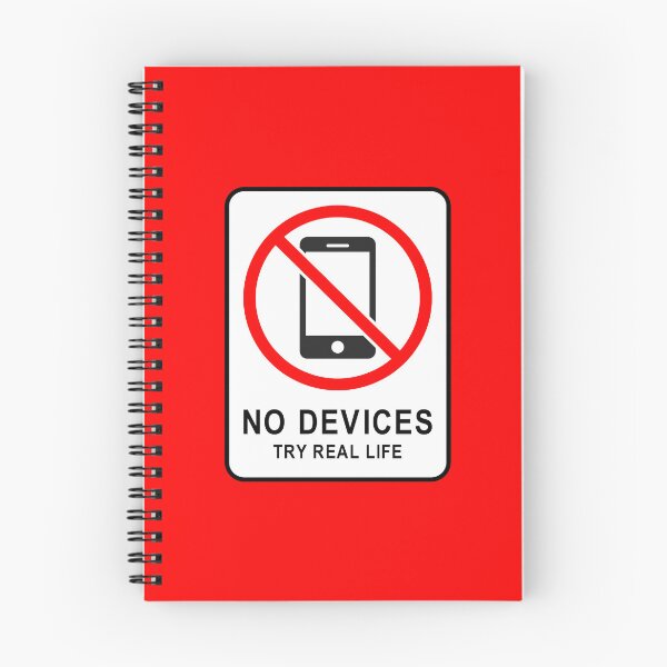 Item preview, No Devices Try Real Life Funny Sign Sticker Minimal Clean Design designed and sold by RafenStein.