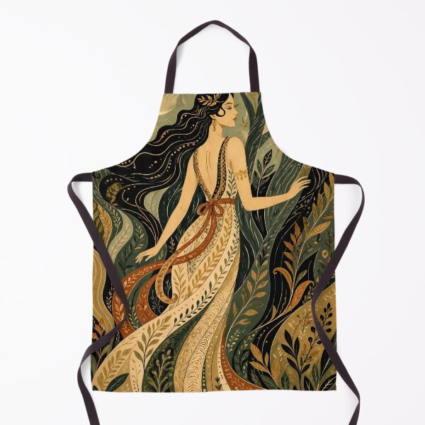 Item preview, Wall Art - Postcard - Mystical Forest Goddess in Flowing Art Nouveau Gown designed and sold by ForeverPrintsOK.