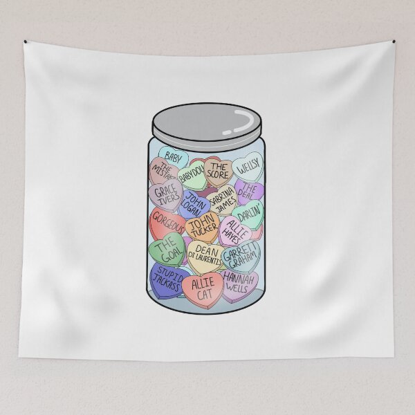 Item preview, Off campus candy hearts jar designed and sold by Artist Avenue.