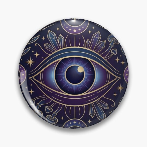 Item preview, Mystical All-Seeing Eye Die-Cut Sticker - Bohemian Celestial Occult Art with Gold Accents & Sacred Geometry designed and sold by Velmora Studio.