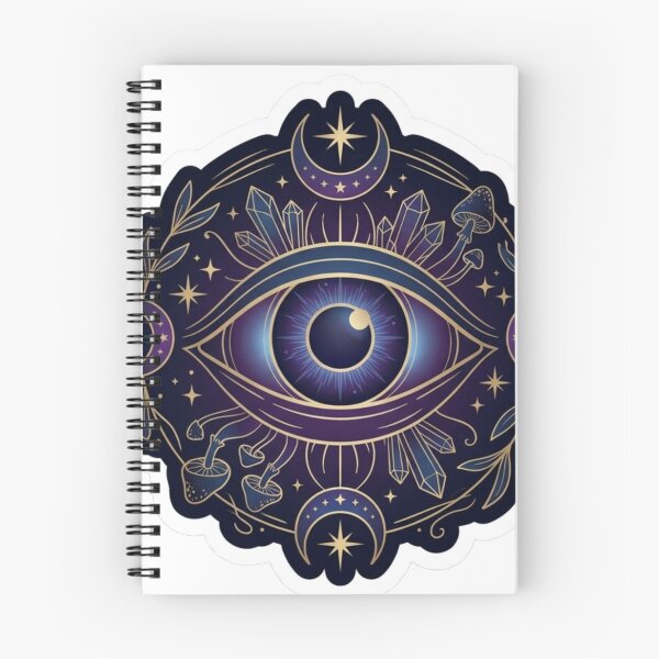 Item preview, Mystical All-Seeing Eye Die-Cut Sticker - Bohemian Celestial Occult Art with Gold Accents & Sacred Geometry designed and sold by Velmora Studio.