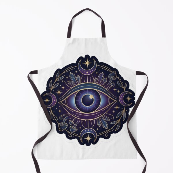 Item preview, Mystical All-Seeing Eye Die-Cut Sticker - Bohemian Celestial Occult Art with Gold Accents & Sacred Geometry designed and sold by Velmora Studio.
