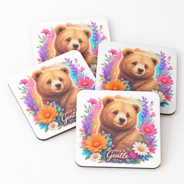 Item preview, Cute Bear Floral T-Shirt – “Wild & Gentle” Nature Art for Animal Lovers, Cottagecore Fans & Gift Buyers designed and sold by GemBob Creations.