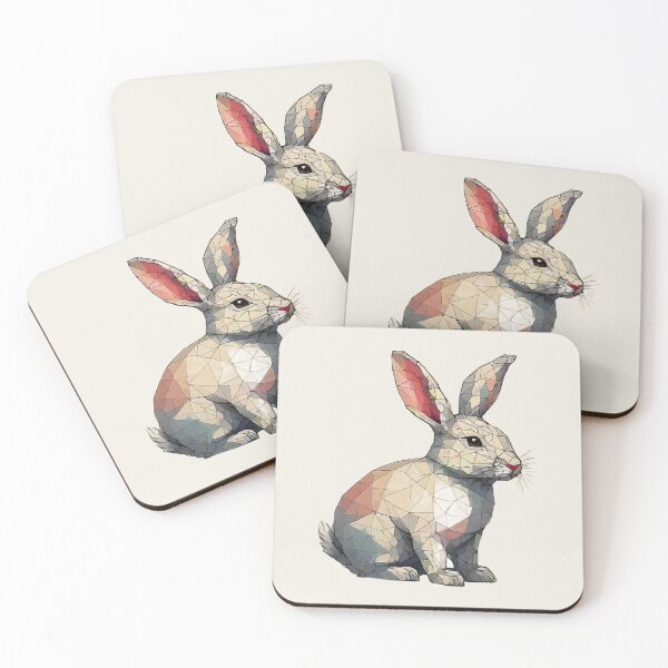 Item preview, Geometric Mosaic Rabbit – Modern Animal Art designed and sold by Tklezardesigns.