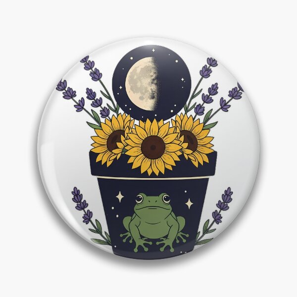 Item preview, Frog Lavender Sprigs Moon Phase Plant Pot Gift designed and sold by pumsquare.