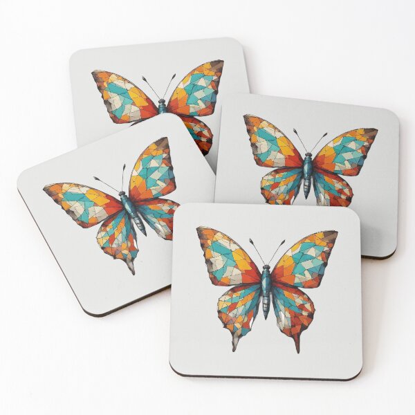 Item preview, Geometric Mosaic Butterfly – Modern Animal Art designed and sold by Tklezardesigns.