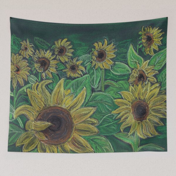 Item preview, Sunflowers in chalk pastel art. designed and sold by DebTheZeb.