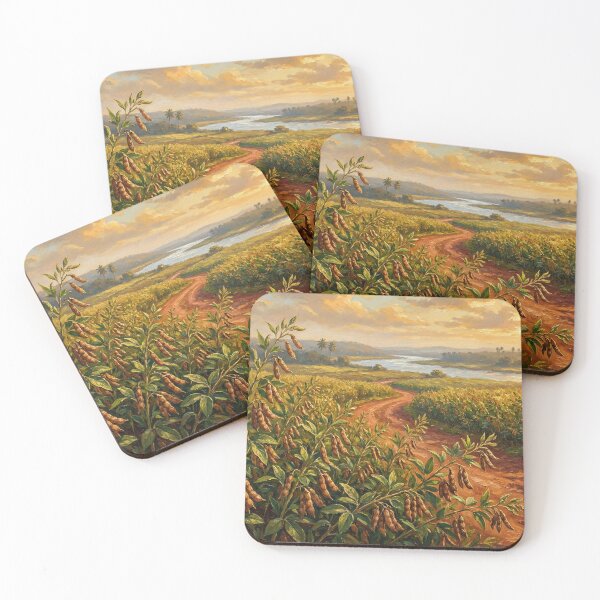 Item preview, Golden Harvest — Pigeon Pea Field at Sunset  designed and sold by Mindful Heritage.