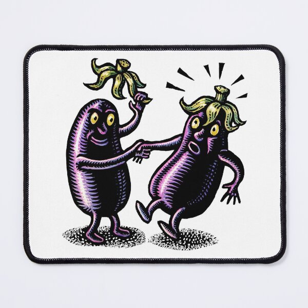 Item preview, An eggplant person greets another eggplant person politely lifting his stem cap off like a hat designed and sold by LisaHaney.