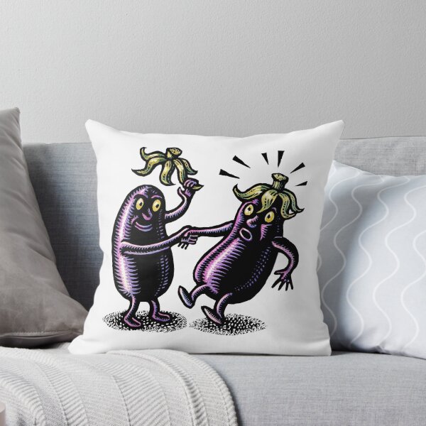 Item preview, An eggplant person greets another eggplant person politely lifting his stem cap off like a hat designed and sold by LisaHaney.