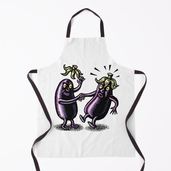Item preview, An eggplant person greets another eggplant person politely lifting his stem cap off like a hat designed and sold by LisaHaney.