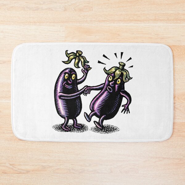 Item preview, An eggplant person greets another eggplant person politely lifting his stem cap off like a hat designed and sold by LisaHaney.