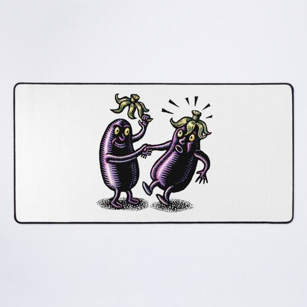Item preview, An eggplant person greets another eggplant person politely lifting his stem cap off like a hat designed and sold by LisaHaney.