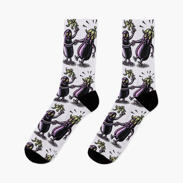Item preview, An eggplant person greets another eggplant person politely lifting his stem cap off like a hat designed and sold by LisaHaney.