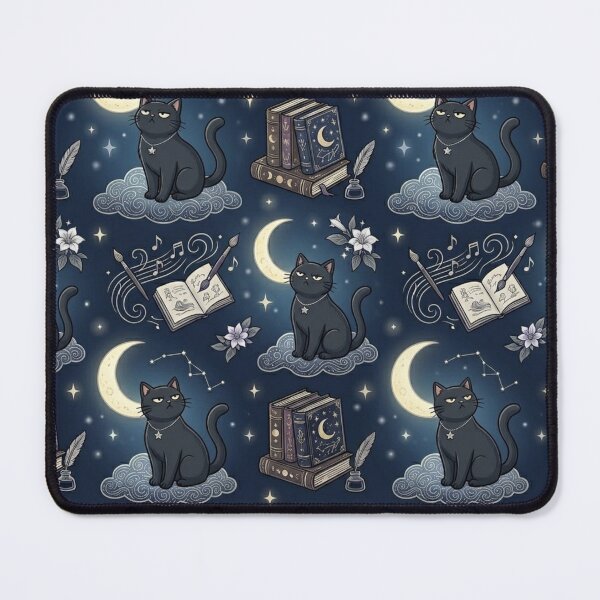 Item preview, Moonlight Muse: Grumpy Black Cat Aesthetic Pattern designed and sold by moonlightmuseco.