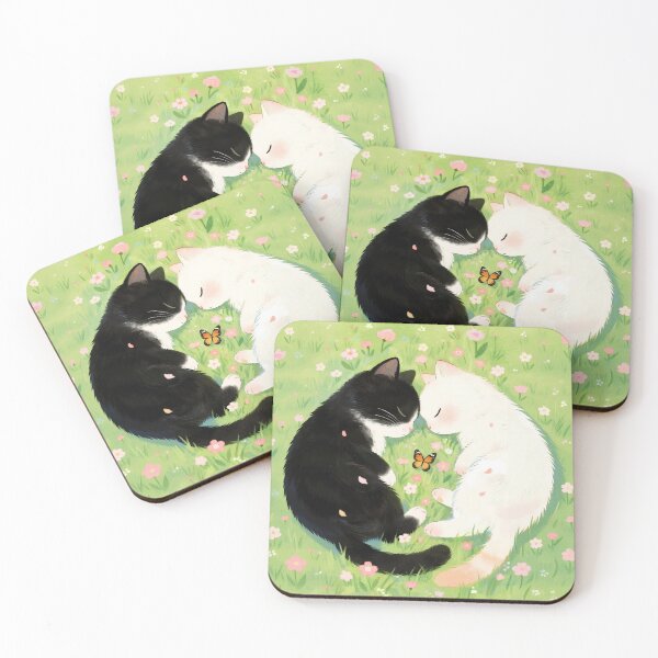 Item preview, Black cat and white cat designed and sold by xianxiu-ling.