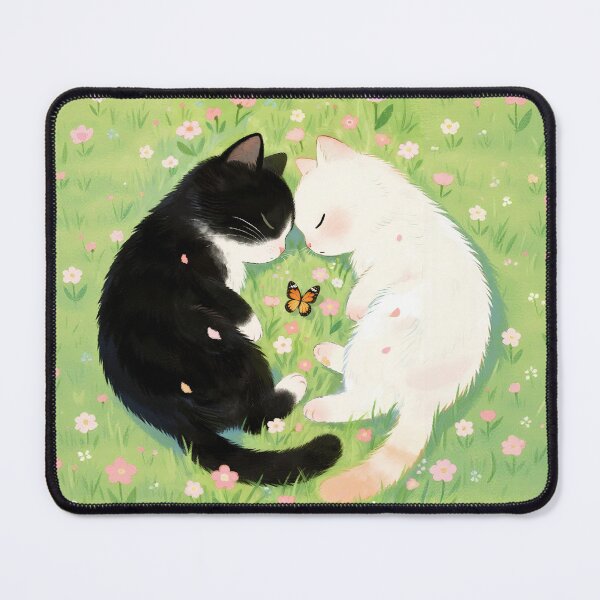 Item preview, Black cat and white cat designed and sold by xianxiu-ling.