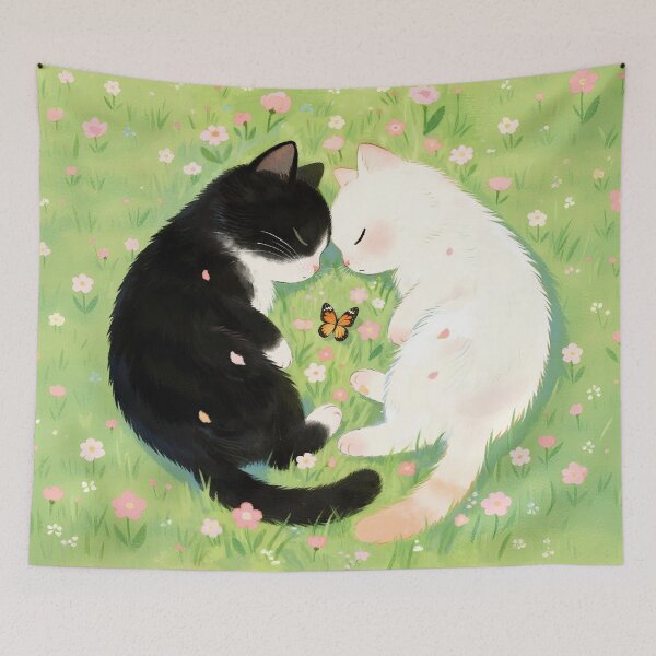 Item preview, Black cat and white cat designed and sold by xianxiu-ling.