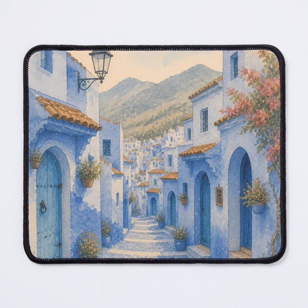 Item preview, Chefchaouen Morocco Vintage Travel Poster Blue City Wall Art Retro Travel Print Aesthetic Moroccan Decor designed and sold by Art-Selling.