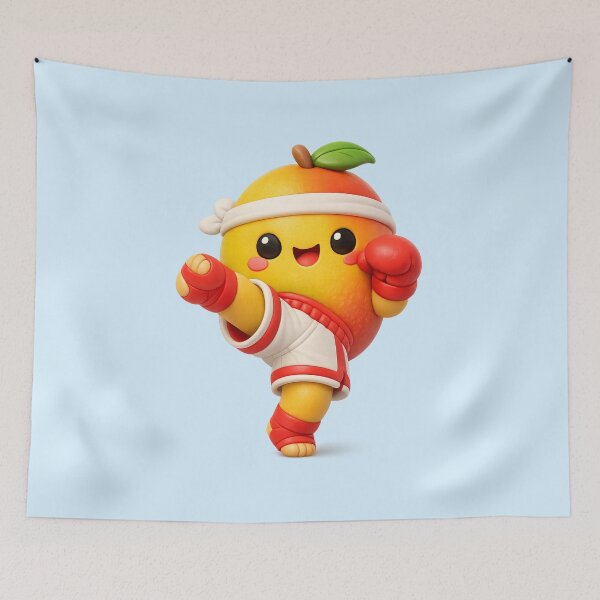 Item preview, Kawaii Mango Kickboxer | Cute Fruit Fighter 3D CGI Gym Character designed and sold by Moons Studio.