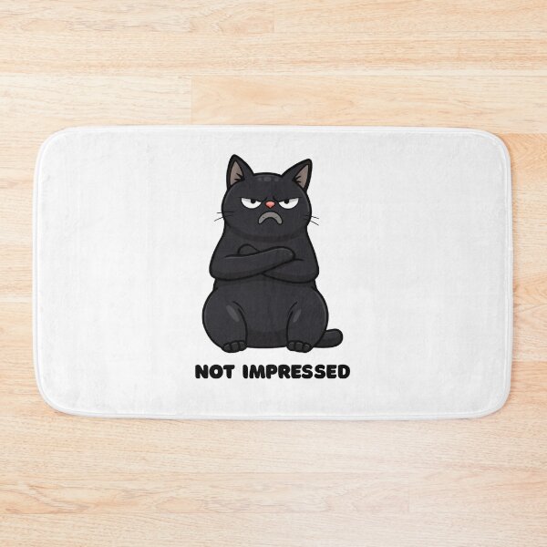 Item preview, Not Impressed Chubby Grumpy Black Cat designed and sold by Amp6599.