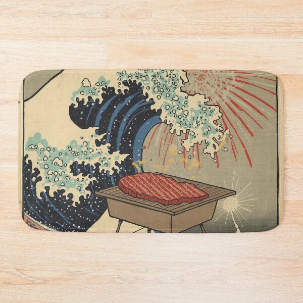 Item preview, Great Wave Barbecue Ribs 4th of July Funny Japanese Art designed and sold by Vandy Fullam.