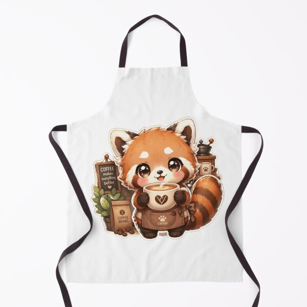 Item preview, Kawaii Red Panda Coffee Lover Sticker designed and sold by Ashley critters.
