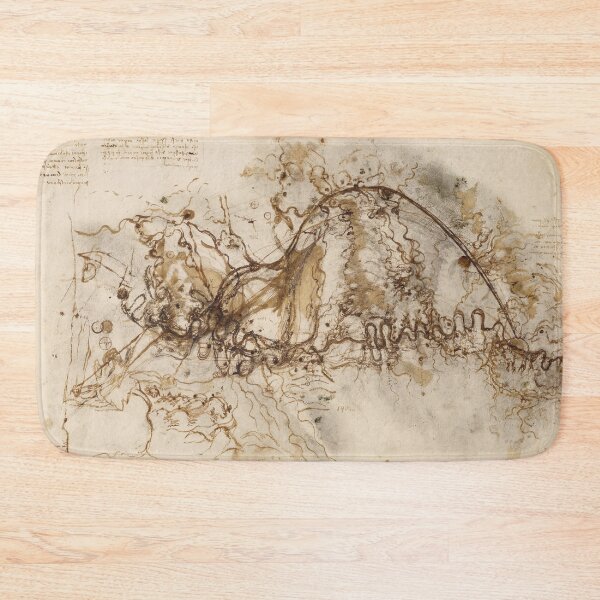 Item preview, The Arno Valley Canal Route by Leonardo da Vinci Renaissance Map Drawing Print designed and sold by artofuniverse.