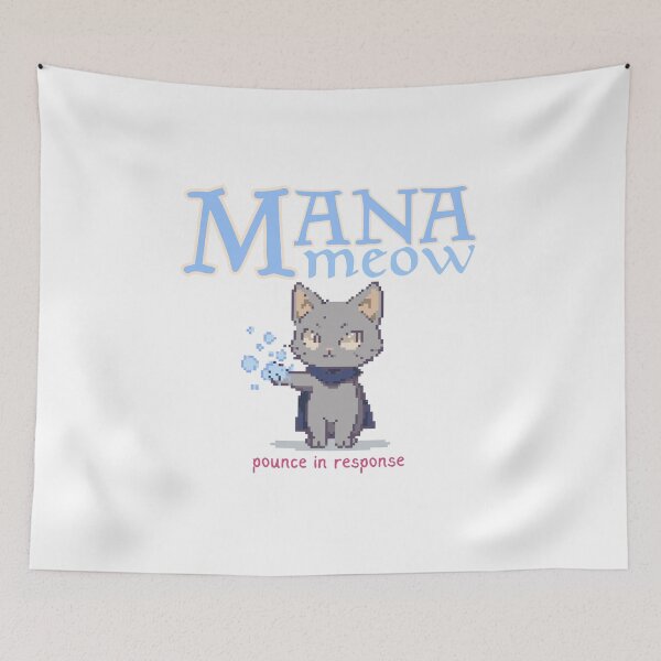 Item preview, Mana Meow Magic Gathering Cat Wizard designed and sold by heyhuecreatives.