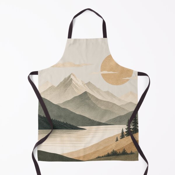 Artikelvorschau, Minimalistische Bergseelandschaft – Neutrale Boho-Naturkunst entworfen und verkauft von AgathaLochArt.