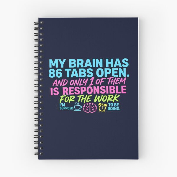 Item preview, My Brain Has 86 Tabs Open Neon Funny Quote | Overthinking ADHD Productivity Meme designed and sold by MCV-Designs.