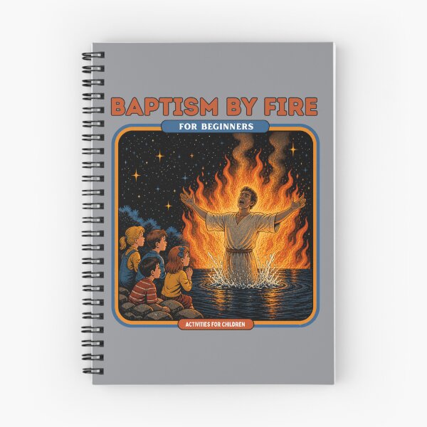 Item preview, Baptism by Fire (For Beginners) – Dark Humor Christian Retro Graphic designed and sold by Alt Christian.