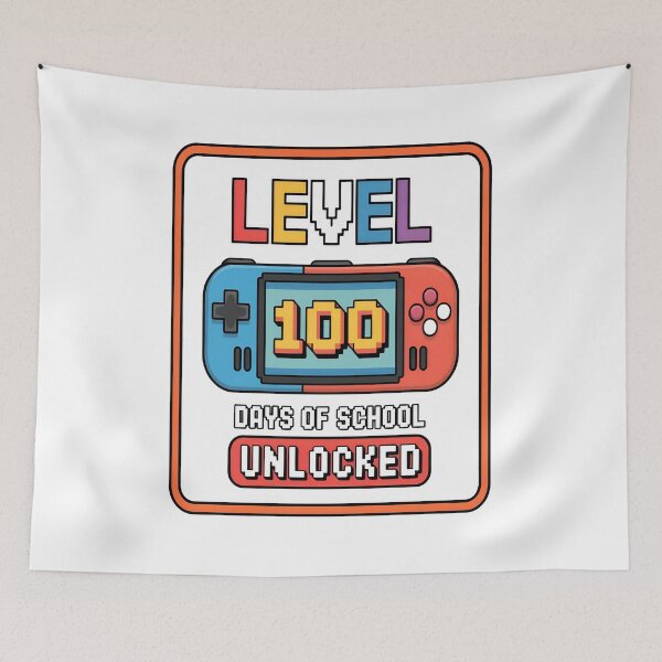 Item preview, Level 100 Days Of School Unlocked Video Game Milestone designed and sold by OlyvieArt.