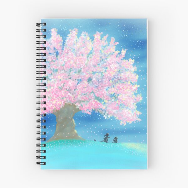 Item preview, Three friends watching mystical cherry blossoms at night designed and sold by greenPQBstudio.