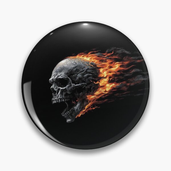 Artikelvorschau, Brennender, flammender Totenkopf – Dunkle Streetwear-Kunst entworfen und verkauft von 1StarFast1.