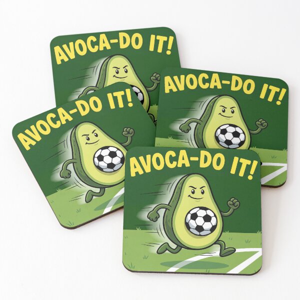 Item preview, Avoca-Do It – Funny Soccer Avocado Pun Cartoon, Cute Sports Fruit Illustration designed and sold by WordPlayStudio.