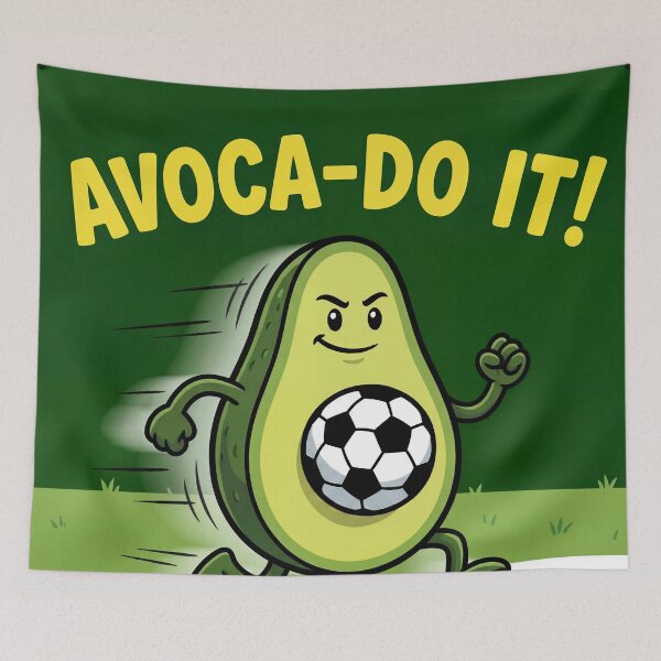 Item preview, Avoca-Do It – Funny Soccer Avocado Pun Cartoon, Cute Sports Fruit Illustration designed and sold by WordPlayStudio.
