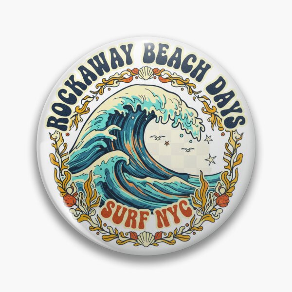 Item preview, Rockaway Beach Days - Vintage NYC Surf Badge designed and sold by FitEnvy.