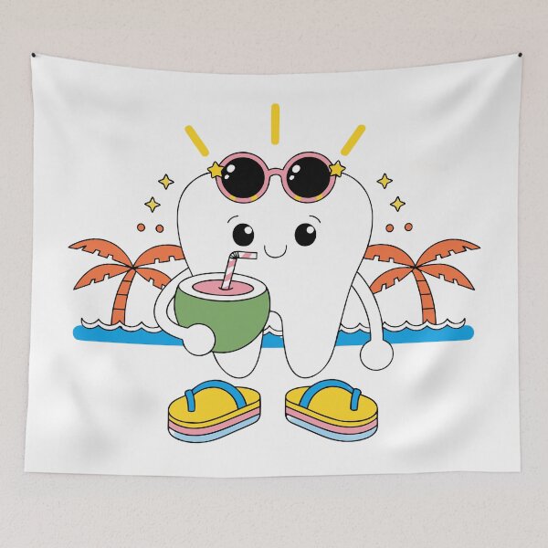 Item preview, Summer Tooth Vibes Cute Beach Dentist Cartoon designed and sold by Print culturee.