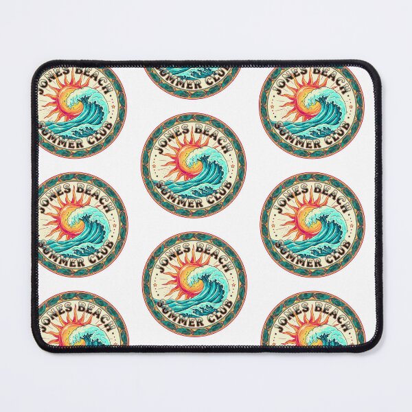 Item preview, Jones Beach Summer Club Retro Badge - Vintage Sun & Waves designed and sold by FitEnvy.