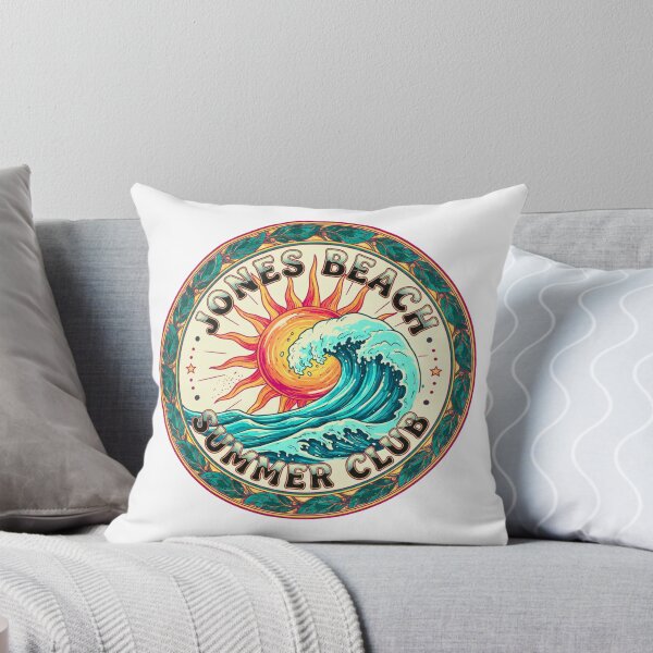 Item preview, Jones Beach Summer Club Retro Badge - Vintage Sun & Waves designed and sold by FitEnvy.