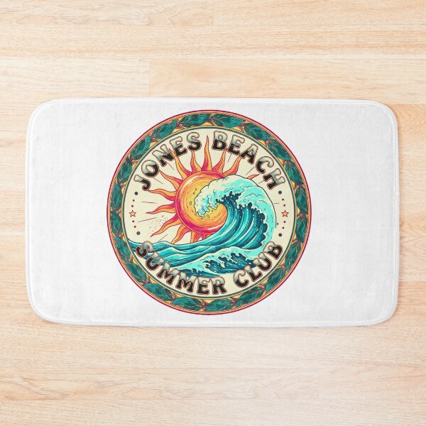 Item preview, Jones Beach Summer Club Retro Badge - Vintage Sun & Waves designed and sold by FitEnvy.