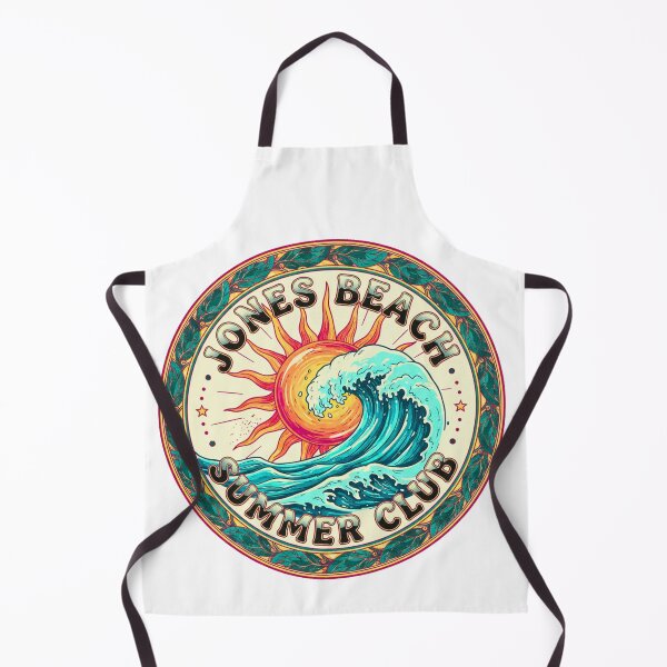 Item preview, Jones Beach Summer Club Retro Badge - Vintage Sun & Waves designed and sold by FitEnvy.