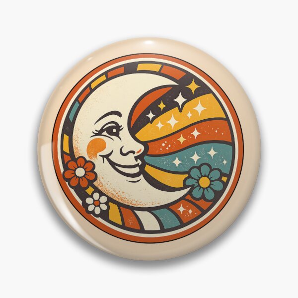 Item preview, Retro Moon Face Floral designed and sold by Ora-kuro.