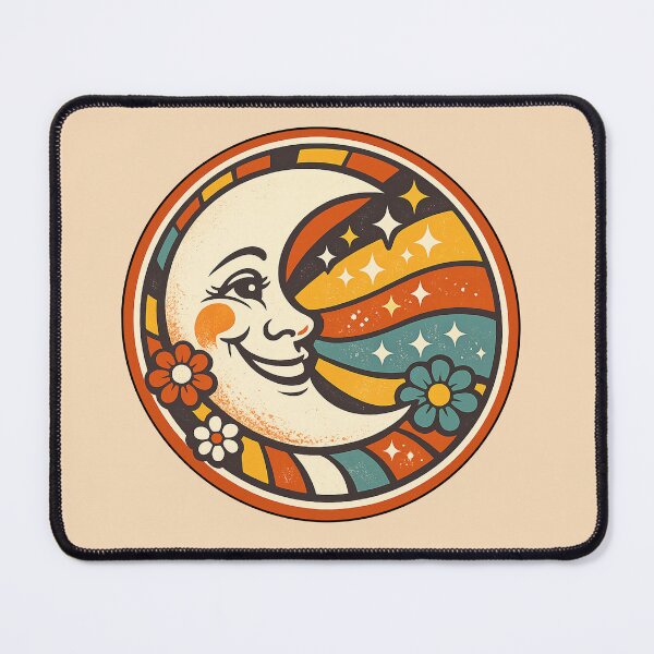Item preview, Retro Moon Face Floral designed and sold by Ora-kuro.