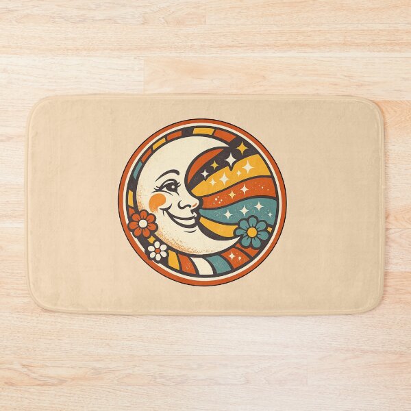 Item preview, Retro Moon Face Floral designed and sold by Ora-kuro.