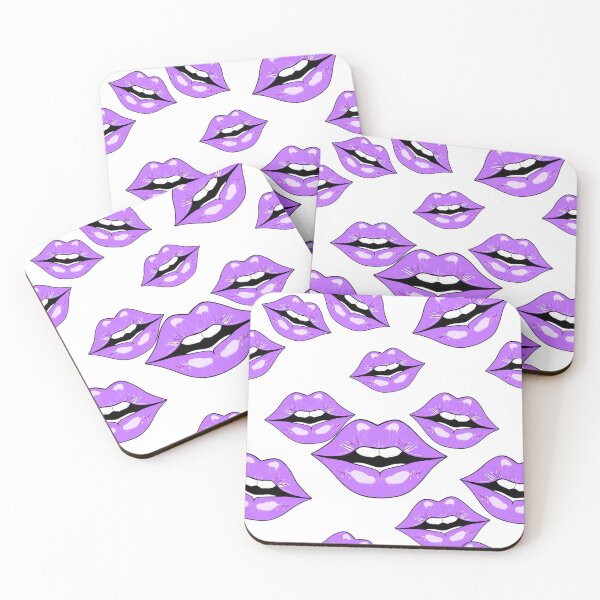 Item preview, Glossy Purple Lips Pattern – Trendy Aesthetic Pop Art Kiss Design designed and sold by ellecraftyowl.