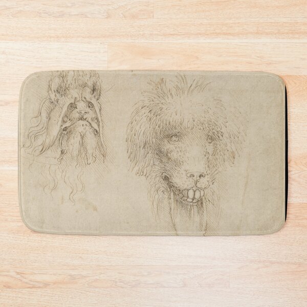 Item preview, Two Heads of Grotesque Animals by Leonardo da Vinci: Renaissance Creature Study Fine Art Print designed and sold by artofuniverse.