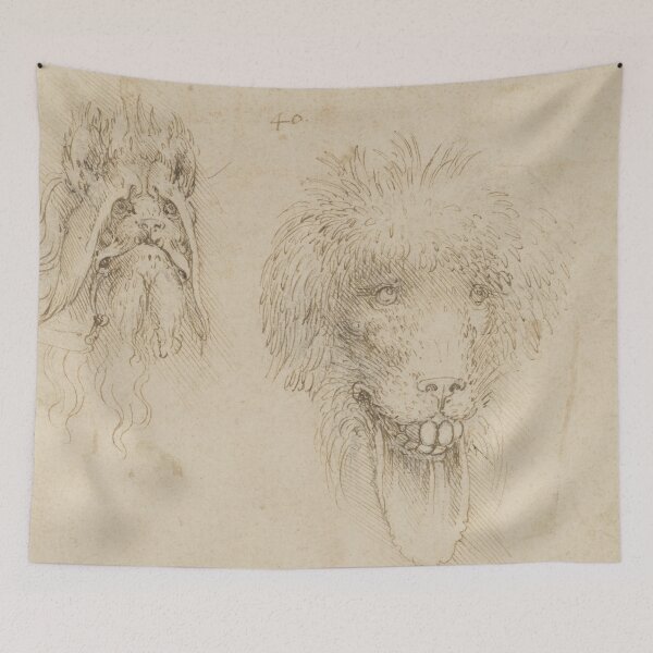 Item preview, Two Heads of Grotesque Animals by Leonardo da Vinci: Renaissance Creature Study Fine Art Print designed and sold by artofuniverse.