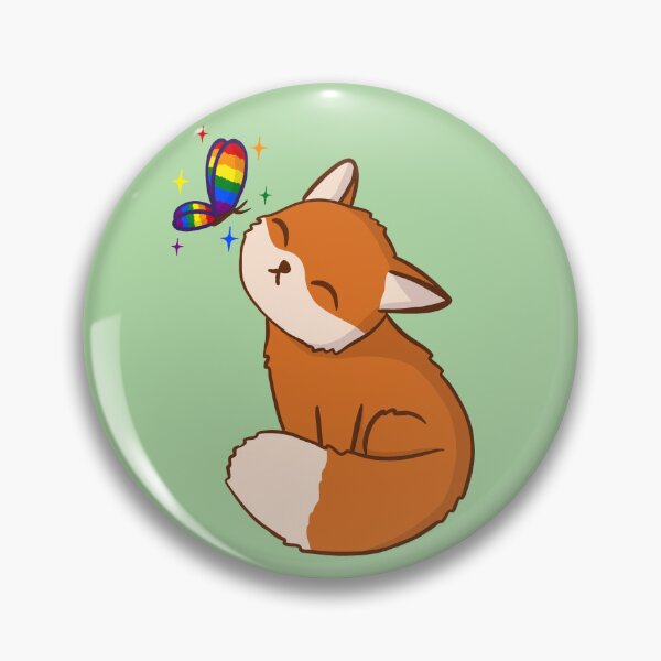 Item preview, Fox with Pride Butterfly designed and sold by ColorHurricane.